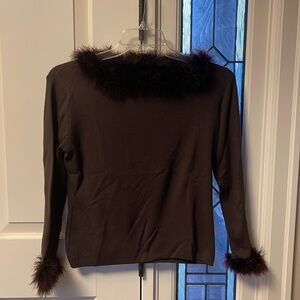 Vintage Cache silk and feather sweater